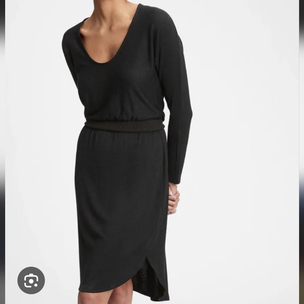 GAP Black Women's Softspun Banded Waist Dress